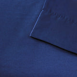 Satin Casual 100% Polyester Satin 6pcs Sheet Set in Navy