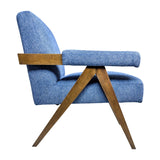 Sagebrook Home Contemporary Wood - Scandinavian Accent Chair - Navy Blue 17051-02 Blue Non-woven Fabric