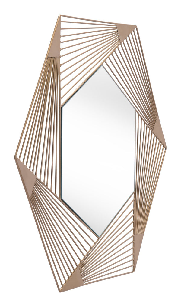 Zuo Modern Aspect Steel, MDF, Glass Modern Commercial Grade Mirror Gold Steel, MDF, Glass