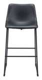 Zuo Modern Smart 100% Polyurethane, Plywood, Steel Transitional Commercial Grade Barstool Set - Set of 2 Black 100% Polyurethane, Plywood, Steel