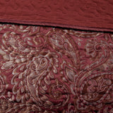 Madison Park Aubrey Traditional 5 Piece Reversible Jacquard Bedspread Set Burgundy King MP13-7963