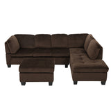 Canterbury Chocolate Fabric Sectional Set