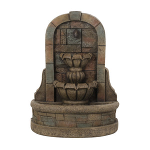 Bagwell Outdoor 2 Tier Fountain, Stone Gray Noble House