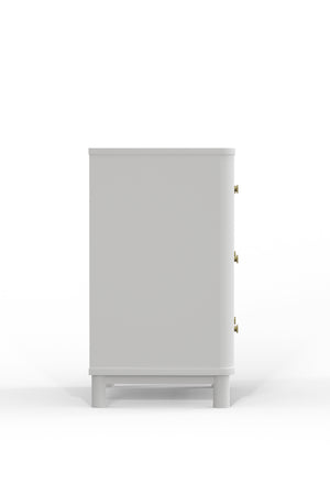 Alpine Furniture Stapleton 3 Drawer Small Chest, White 2090-04 White Mahogany Solids & Veneer 30 x 20 x 34