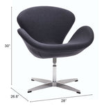 English Elm EE2965 100% Polyester, Steel Modern Commercial Grade Occasional Chair Gray, Silver 100% Polyester, Steel