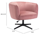 Zuo Modern Elia 100% Polyester, Plywood, Steel Modern Commercial Grade Accent Chair Pink, Black 100% Polyester, Plywood, Steel