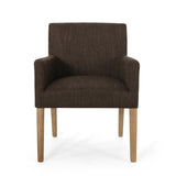 McClure Contemporary Upholstered Armchair, Brown and Weathered Brown Noble House