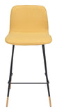 Zuo Modern Var 100% Polyester, Plywood, Steel Modern Commercial Grade Counter Stool Yellow, Black, Gold 100% Polyester, Plywood, Steel