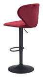 Zuo Modern Salem 100% Polyester, Plywood, Steel Modern Commercial Grade Barstool Red, Black 100% Polyester, Plywood, Steel