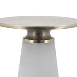 Sagebrook Home Contemporary Metal Top, 18"h Nebular Side Table, Frost 16571-11 Clear/frost Glass
