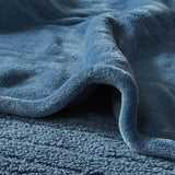Beautyrest Heated Microlight to Berber Casual Blanket Blue Queen BR54-0379