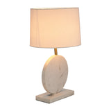 Sagebrook Home Contemporary Marble, 25"h Round Table Lamp, White/off White 50736 White Marble