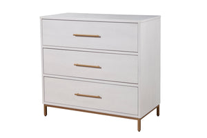 Alpine Furniture Madelyn Three Drawer Small Chest 2010-04 White Mahogany Solids & Veneer 36 x 18 x 34