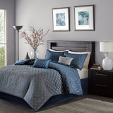 Madison Park Biloxi Modern/Contemporary| 100% Polyester Jacquard 7 Pcs Comforter Set MP10-3735