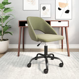 Zuo Modern Treibh 100% Polyester, Plywood, Steel Modern Commercial Grade Office Chair Olive Green, Black 100% Polyester, Plywood, Steel