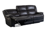 Porter Designs Ennis Triple Power Transitional Reclining Sofa Black 03-202C-01-4830