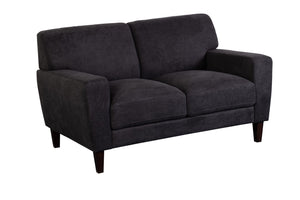 Porter Designs Evan Soft Textured Microfiber Contemporary Loveseat Gray 01-195-02-8131