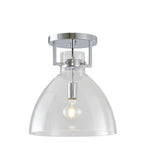 Bethel Chrome Semi Flush Mount in Iron & Glass