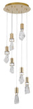 Bethel Brushed Gold Chandelier in Stainless Steel & Crystal