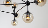 Bethel Black Chandelier in Metal & Glass