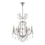 Bethel Pewter Chandelier in Metal & Crystal