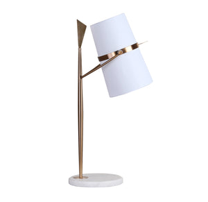 Bethel Gold Table Lamp in Metal & Marble