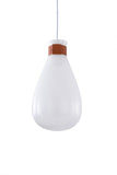 Bethel White Pendant in Metal & Glass