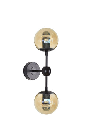 Bethel Black Wall Sconce in Steel & Glass