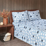 Flannel Casual 100% Cotton Printed Sheet Set