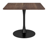 Zuo Modern Molly MDF, Steel Modern Commercial Grade Dining Table Brown, Black MDF, Steel