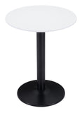 Zuo Modern Alto MDF, Steel Modern Commercial Grade Bistro Table White, Black MDF, Steel