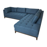 Sagebrook Home Contemporary Modern, Raf Fixed Corner Sofa, Blu/gray Kd 17080 Blue Rubber Wood