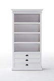 Halifax Bookcase in semi-gloss paint with a smooth top coat. Solid Mahogany, Composite wood