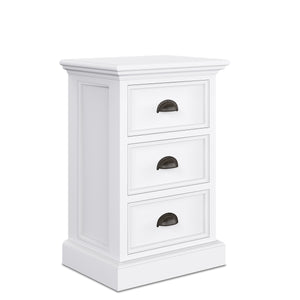 Halifax Bedside Drawer Unit in semi-gloss paint with a smooth top coat. Solid Mahogany, Composite wood
