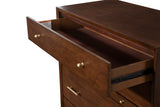 Alpine Furniture Flynn Mid Century Modern 4 Drawer Multifunction Chest w/Pull Out Tray, Walnut 966WAL-05 Walnut Mahogany Solids & Okoume Veneer 38 x 18 x 43