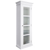 Halifax Single Vitrine in semi-gloss paint with a smooth top coat. Solid Mahogany, Composite wood, Glass