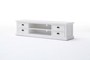 Halifax Large Etu with 4 Drawers in semi-gloss paint with a smooth top coat. Solid Mahogany, Composite wood