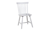 Alpine Furniture Lyra Set of 2 Side Chairs, White 3434WHT-02 White Solid Rubberwood 18 x 19.5 x 34