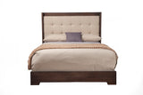 Alpine Furniture Savannah Tufted Upholstered Queen Bed, Pecan 1100-01Q Pecan Plantation Mahogany Solids & Okoume Veneer 63.5 x 87 x 57