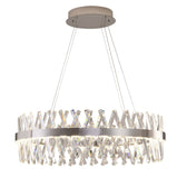 Bethel Chrome LED Chandelier in Metal & Crystal