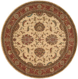 Nourison Living Treasures LI04 Persian Machine Made Loomed Indoor only Area Rug Ivory/Red 5'10" x ROUND 99446673794
