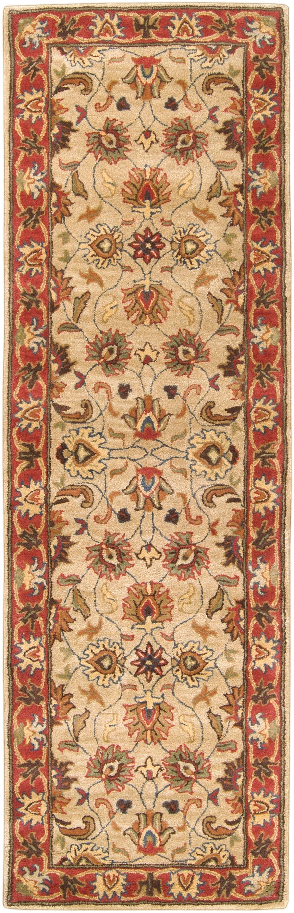 Caesar CAE-1001 Traditional Wool Rug CAE1001-312 Camel, Burnt Orange, Dark Brown, Clay, Olive, Charcoal 100% Wool 3' x 12'