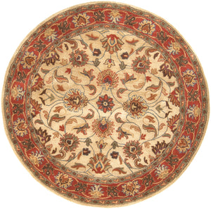 Caesar CAE-1001 Traditional Wool Rug CAE1001-99RD Camel, Burnt Orange, Dark Brown, Clay, Olive, Charcoal 100% Wool 9'9" Round