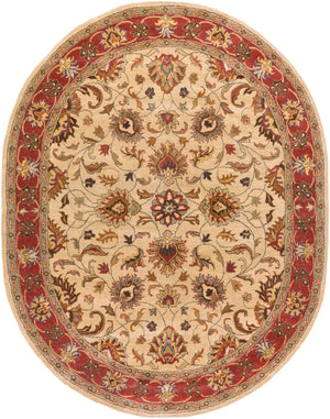 Caesar CAE-1001 Traditional Wool Rug CAE1001-810OV Camel, Burnt Orange, Dark Brown, Clay, Olive, Charcoal 100% Wool 8' x 10' Oval