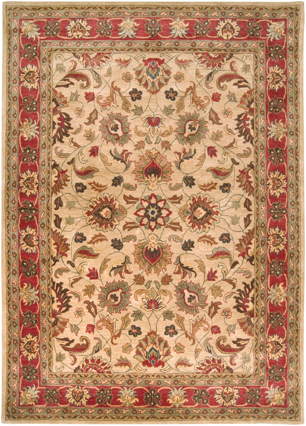 Caesar CAE-1001 Traditional Wool Rug CAE1001-811 Camel, Burnt Orange, Dark Brown, Clay, Olive, Charcoal 100% Wool 8' x 11'