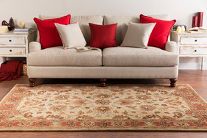 Caesar CAE-1001 Traditional Wool Rug CAE1001-99SQ Camel, Burnt Orange, Dark Brown, Clay, Olive, Charcoal 100% Wool 9'9" Square