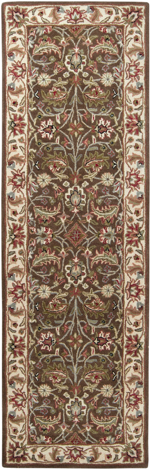 Caesar CAE-1003 Traditional Wool Rug CAE1003-312 Dark Brown, Sage, Bright Red, Blush, Mauve, Black, Garnet, Medium Gray, Olive 100% Wool 3' x 12'