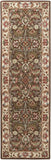 Caesar CAE-1003 Traditional Wool Rug CAE1003-312 Dark Brown, Sage, Bright Red, Blush, Mauve, Black, Garnet, Medium Gray, Olive 100% Wool 3' x 12'