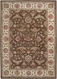 Caesar CAE-1003 Traditional Wool Rug CAE1003-811 Dark Brown, Sage, Bright Red, Blush, Mauve, Black, Garnet, Medium Gray, Olive 100% Wool 8' x 11'