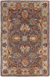 Caesar CAE-1004 Traditional Wool Rug CAE1004-912 Charcoal, Camel, Pale Blue, Medium Gray, Khaki, Cream, Peach 100% Wool 9' x 12'